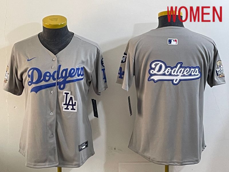 Women Los Angeles Dodgers Blank Grey Game 2024 Nike MLB Jersey style 12054
